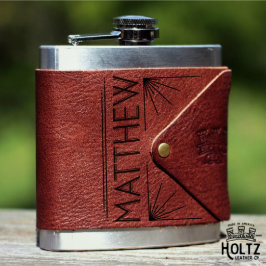 Trauzeugen Brown Leather Flask Wrap
