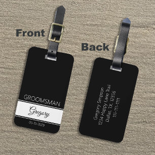 Trauzeugen Dankeschön Monogramm schwarze Gepäckanh Gepäckanhänger