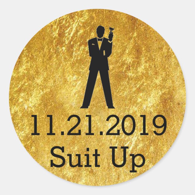 Trauzeugen Einladung Gold Siegel Runder Aufkleber (Vorderseite)