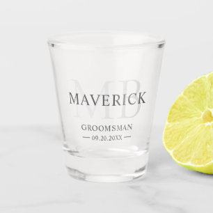 Trauzeugen Geschenk Moderne Trendige Monogramm Anf Schnapsglas