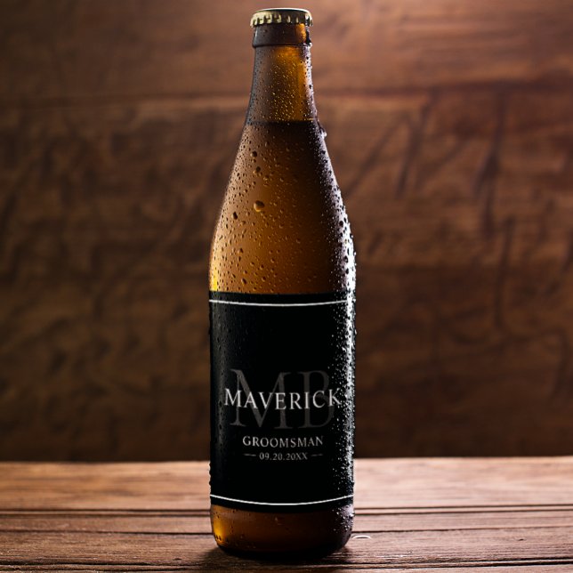 Trauzeugen Geschenke - Monogram-Gastgeschenke Hoch Bierflaschenetikett (Von Creator hochgeladen)