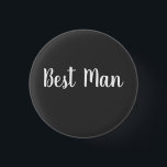 Trauzeugen Hochzeitstag Party Geschenk Lässig Schw Button<br><div class="desc">Der Black Wedding Day Trauzeuge Party Geschenkknopf.</div>