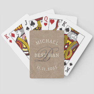 Trauzeugen-Monogramm-Spielkarten Spielkarten