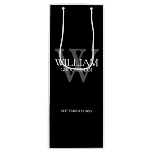 Trauzeugen Personalisiert Name Elegant Cool Geschenktüte Für Weinflaschen