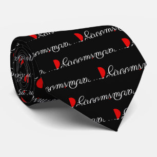 Trauzeugen Schwarz und Weiß Rotes Herz Neck Tie Krawatte