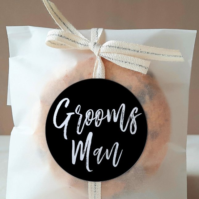 Trauzeugen | Script Style Wedding Black Runder Aufkleber (Von Creator hochgeladen)