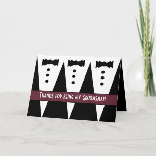 TRAUZEUGEN Vielen Dank - Three Tuxedos - Anpassbar Dankeskarte