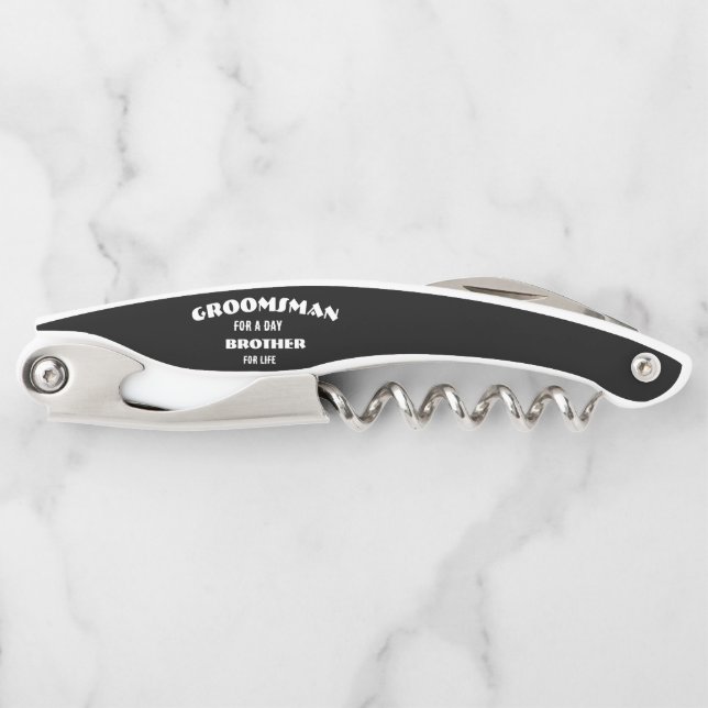 Trauzeugen Vorschlag Glas, Trauzeuge für einen Tag Kellnermesser (Vorderseite)