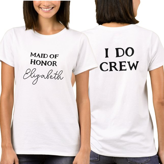 Trauzeugin | Bachelorette I Crew White T-Shirt (Front And Back)