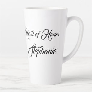Trauzeugin Black Elegant Script Hochzeiten Latte Milchtasse