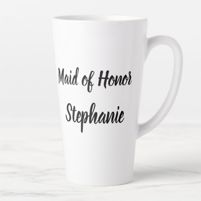 Trauzeugin Black Elegant Script Hochzeiten Milchtasse (Rechts)