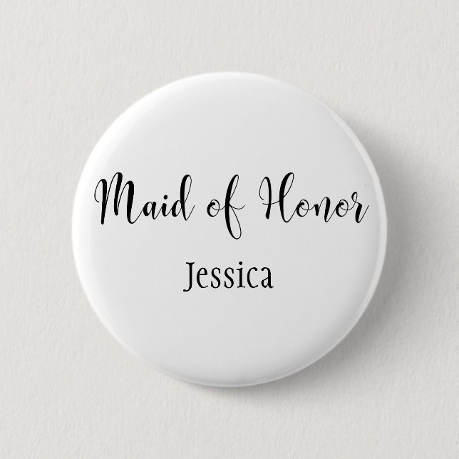 Trauzeugin Black Script Typografy w/ Name (30) Button (Vorderseite)