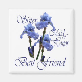 Trauzeugin/Blauer Iris Magnet