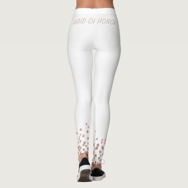 Trauzeugin Bridal Rose Gold Glitzer Leggings (Rückseite)