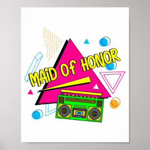 Trauzeugin Bridesmaid Bride Squad Retro Bac Poster