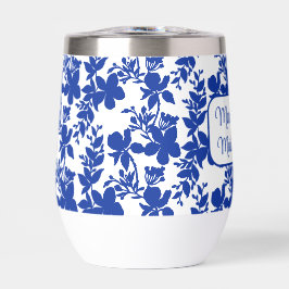 Trauzeugin Chic White Blue Floral