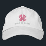 Trauzeugin Custom Wedding Monogram Baseball Cap Bestickte Baseballkappe<br><div class="desc">Überraschen Sie Ihre Trauzeugin mit dieser coolen Sohle im Baseballstil, die mit ihrem 3-Buchstaben-Monogramm und den nachfolgenden Trauzeuginnen besticht. Oben abgebildet ist ein weißes Mütze mit rosa Text, aber Sie können leicht ändern, die Kappe und Text Farben, um Ihre Hochzeit Thema / Farben. Dies macht einen phantastischen Junggeselinnen-Abschied oder Gastgeschenk...</div>