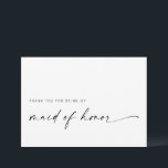 Trauzeugin Danke Karte | Modernes Minimalistisch<br><div class="desc">Dieses minimalistische Design ist perfekt für die moderne Braut! Mit einem handgeschriebenen Signaturskript gepaart mit einem einfachen serifenlosen Schriftart. Personalisieren Sie Ihre eigene Nachricht auf der Rückseite,  oder bestellen Sie sie leer und schreiben Sie Ihre Nachricht handschriftlich. Karo aus dem Laden für passende Bridesmaid-Karten!</div>
