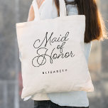 Trauzeugin Einfache moderne Kalligrafie Hochzeit Tragetasche<br><div class="desc">Trauzeugin Simple Modern Calligraphy Wedding Tote Bag bietet Spaß und hübsche Kalligraphie,  zusammen mit dem personalisierten Namen.</div>