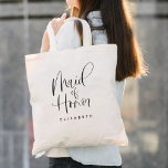 Trauzeugin Einfache moderne Kalligrafie Hochzeit Tragetasche<br><div class="desc">Trauzeugin Simple Modern Calligraphy Wedding Tote Bag bietet Spaß und hübsche Kalligraphie,  zusammen mit dem personalisierten Namen.</div>