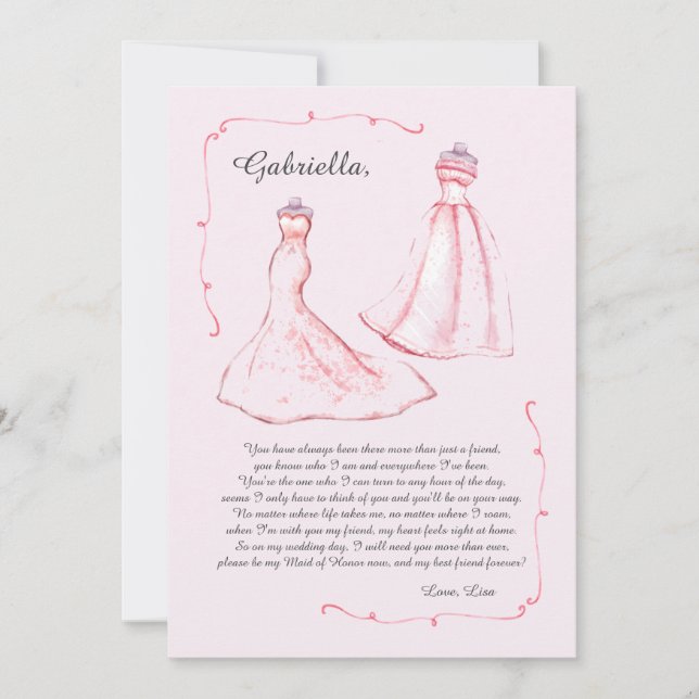 Trauzeugin Einladung (Vorderseite)