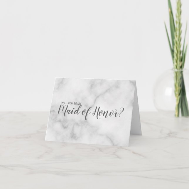 Trauzeugin Elegant Marble Script Einladung (Vorderseite)