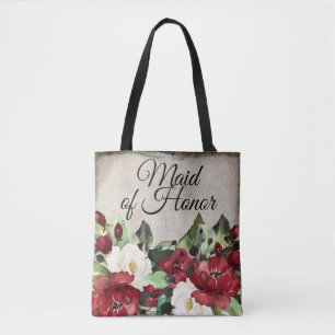 Trauzeugin Elegante Red Floral Goth Wedding