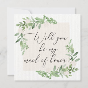 Trauzeugin Feminine, Grün und Blau Einladung