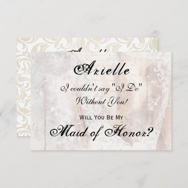 Trauzeugin für Wasserfarbenkleidung einladen Einladung (Vorne/Hinten)