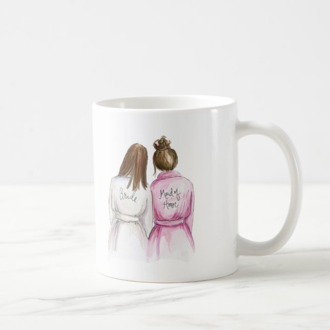 Trauzeugin-Geschenk-brünette Braut-brünettes Tasse (Rechts)