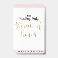 Trauzeugin Gold Wedding Party VIP Pass Abzeichen
