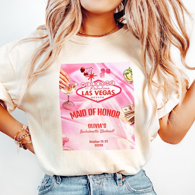 Trauzeugin Las Vegas Bachelorette Poker Rosa T-Shirt (Von Creator hochgeladen)