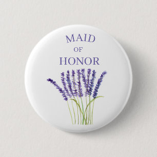 Trauzeugin Lavender Herb Aquarell Button