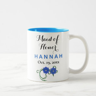 Trauzeugin Moderne Typografie Blue Wedding Zweifarbige Tasse