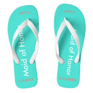 Trauzeugin NAME Türkis Flip Flops
