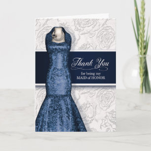 Trauzeugin Navy Blue Wedding Dankeskarte