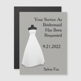Trauzeugin oder Bridesmaid Erinnerung Magneteinladung