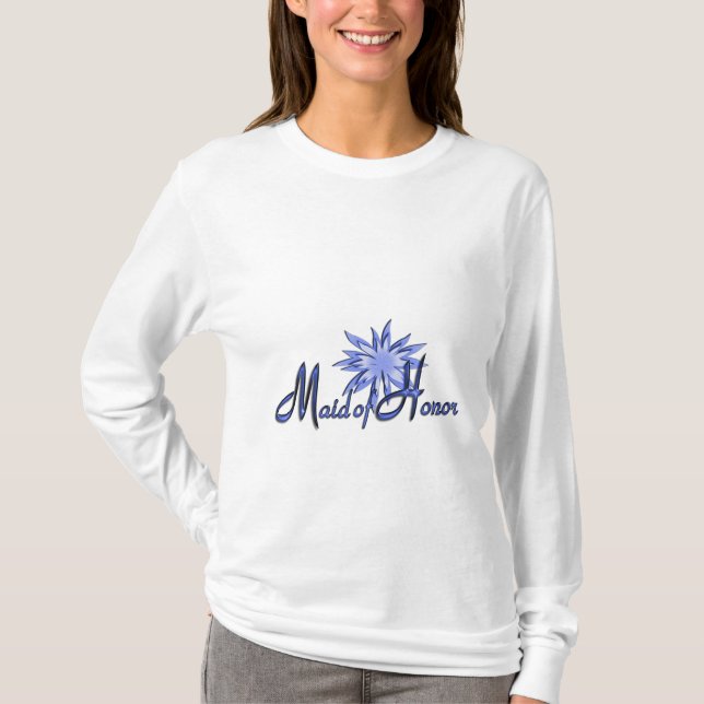 Trauzeugin Personalisiert Blue Long Sleeve Shirt (Vorderseite)