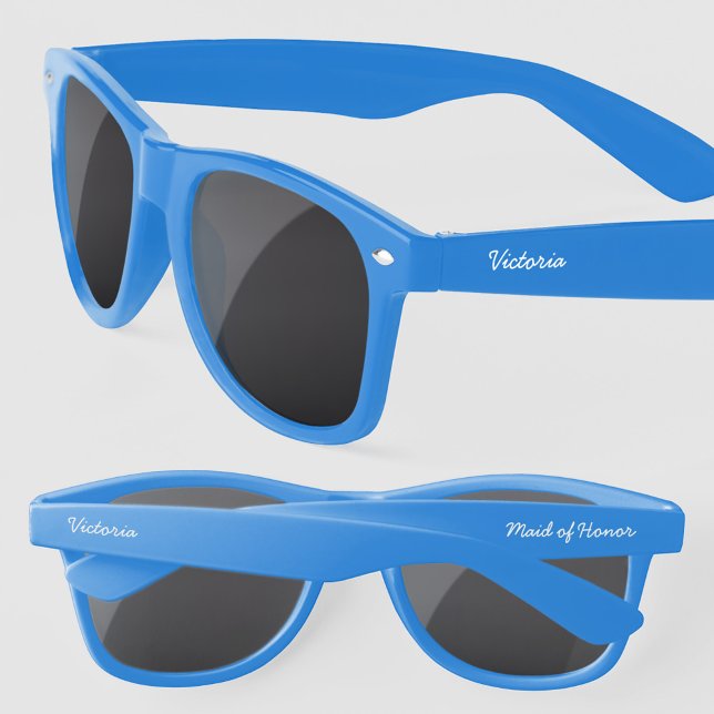Trauzeugin Personalisierter Skriptname (Personalized name Maid of Honor custom text sunglasses for wedding bridal shower bachelorette party)