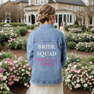 Trauzeugin Pink Custom Wedding Bachelorette Jeansjacke