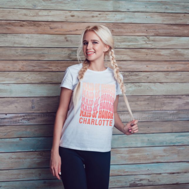 Trauzeugin Pink modern mädchenhaft Retro 60er Jahr T-Shirt (Von Creator hochgeladen)