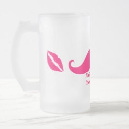 Trauzeugin Pink Mustache Mattiert Glass Tasse