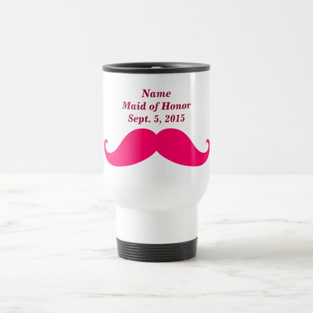 Trauzeugin Pink Mustache Reisen/ Tasse (Mittel)