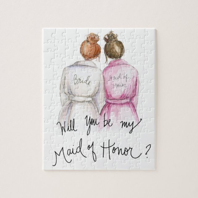 Trauzeugin? Puzzlespiel-rotes Puzzle (Vertikal)