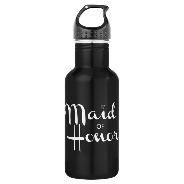 Trauzeugin Retro-Skript Edelstahlflasche (Vorderseite)