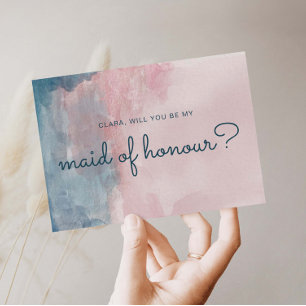 Trauzeugin Rosa und Blau Einladung