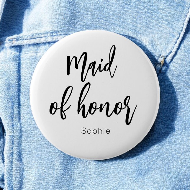 Trauzeugin Schwarz-weißer Hochzeitsknopf Button (Von Creator hochgeladen)