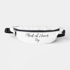 Trauzeugin Schwarzer Text auf White Fanny Pack Bauchtasche