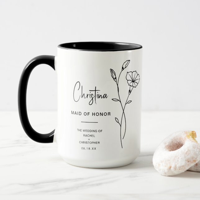 Trauzeugin September | Morning Glory Blume Tasse (Mit Donut)