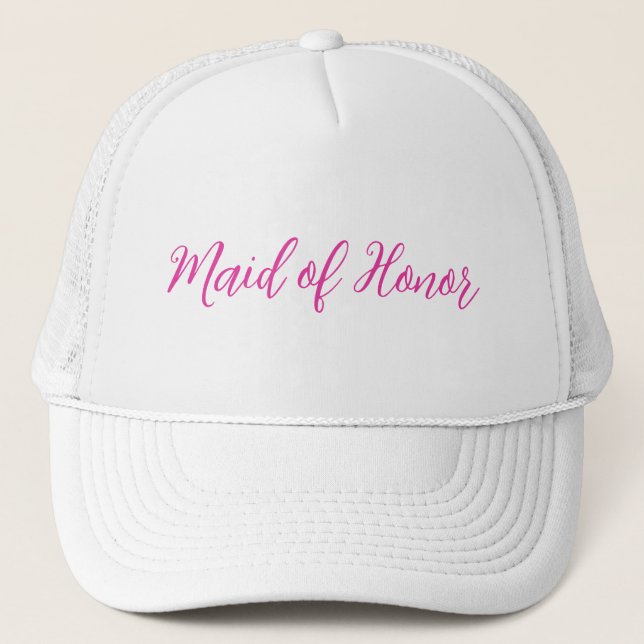 Trauzeugin Trucker Hat - Pink Script Design Truckerkappe (Vorderseite)